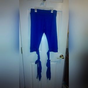 Royal blue wrap tie ballet style leggings sz M